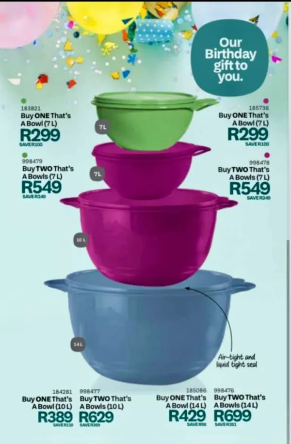 Tupperware specials available