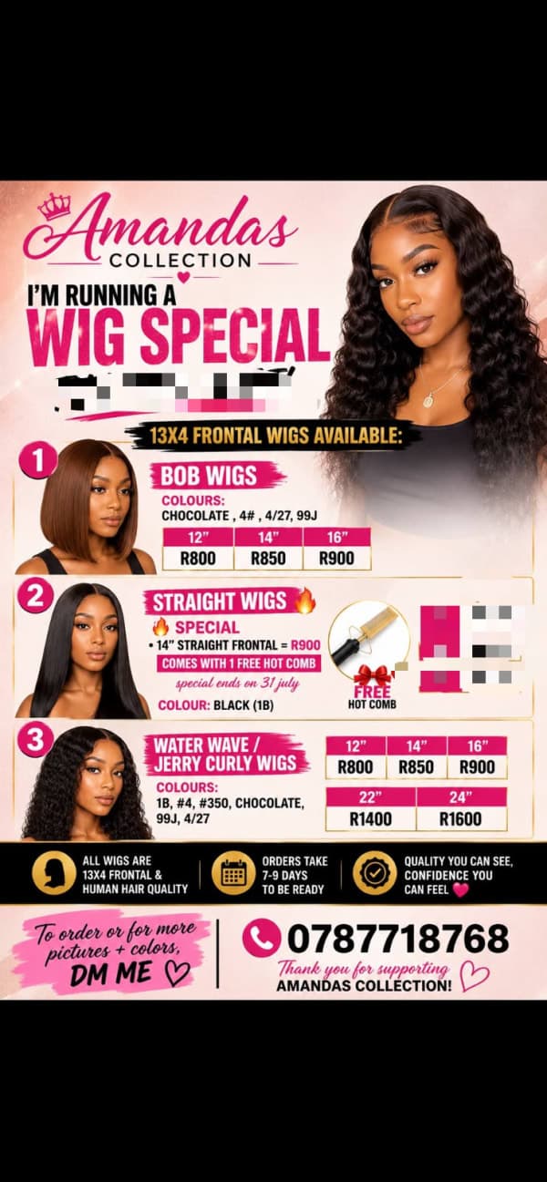 13*4 human Hair price list